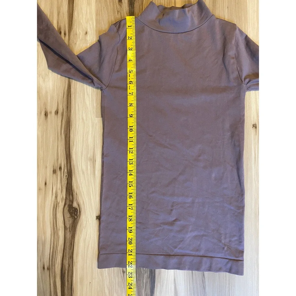 Intimately Free People Seamless Mock Neck Thumbhole Top Mauve Purple XS/S Layer